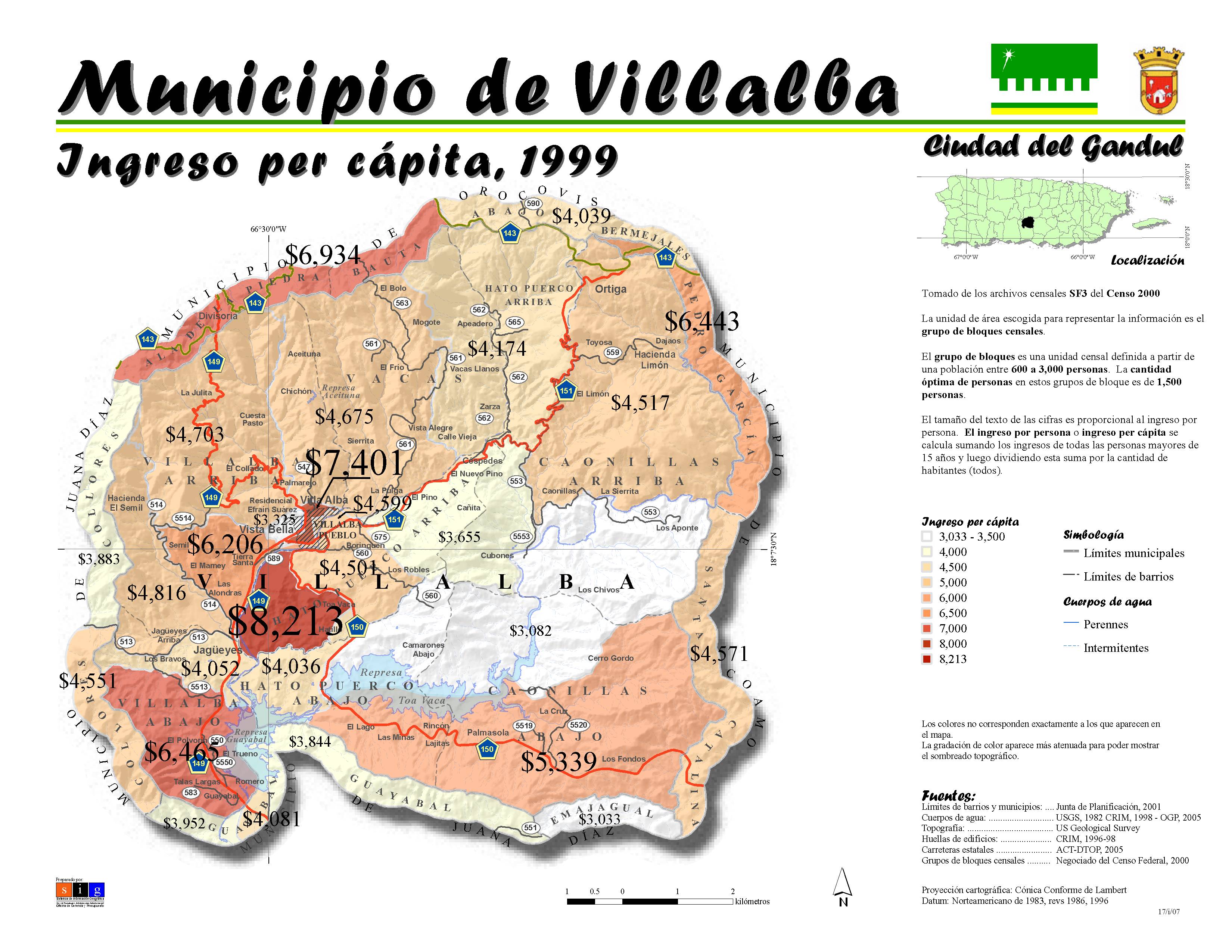 Ingreso per cápita, 1999